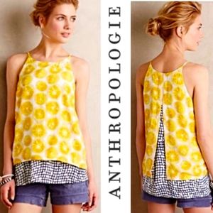 Anthropologie Porridge Lemon Slice Swing Tank